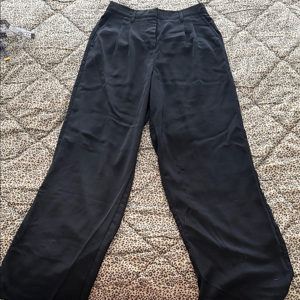 Matty M Black Wide-Leg Trousers